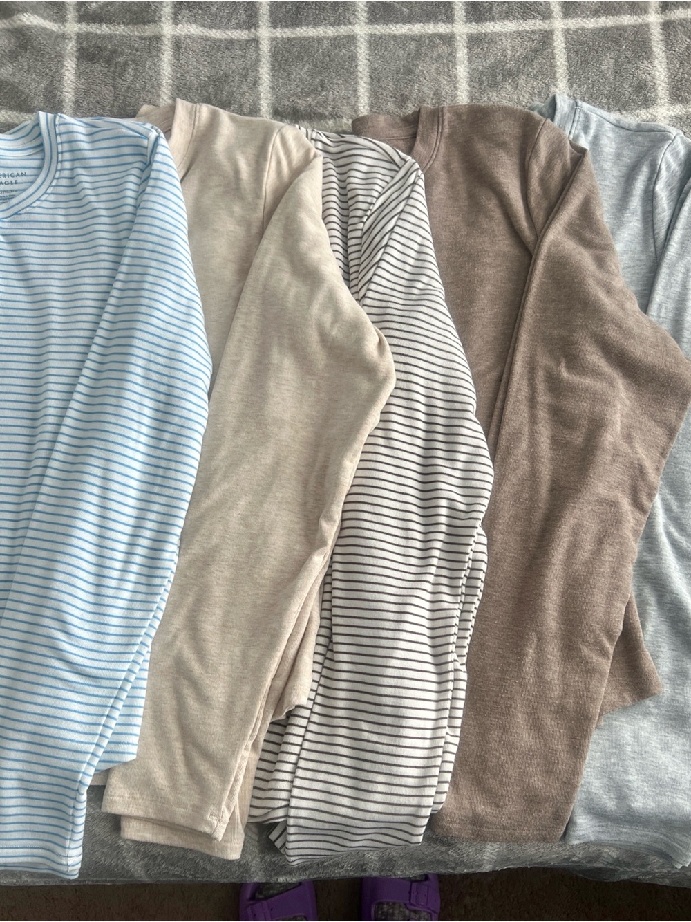 American Eagle AE Cozy Up Long-Sleeve Layering T-Shirt Bundle Women's Size XXL